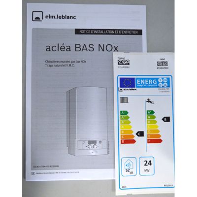 Chaudière murale gaz ACLEIS BAS NOx - Modèle: NGLM24-7XN - Puissance: 24 kW