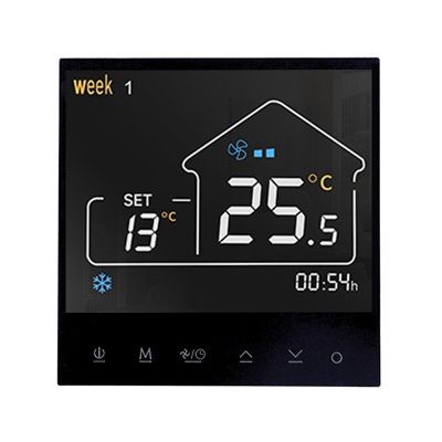 Chauffage au sol a eau noir et blanc Wifi5 a 35 degres Thermostat de chauffage au sol a eau a ecran LCD Panneau de controle de tem