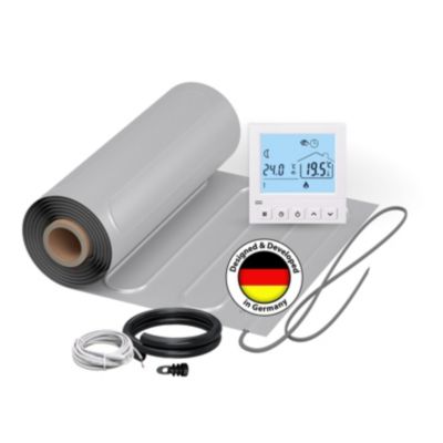 Chauffage au sol électrique WARMON ALU 150 W/m² (8+6 m²) + TS 50 Thermostat digital blanc - 14 m²