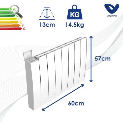 Chauffage céramique inertie sèche - 1500W - Voltman