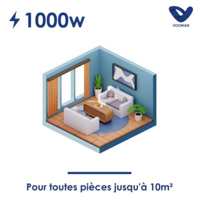 Chauffage chaleur douce Leia - 1000W - Voltman