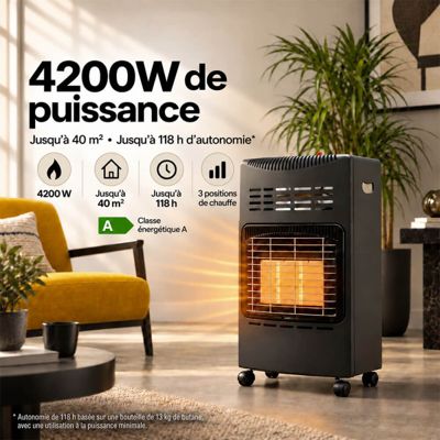 Chauffage d'appoint gaz 4200 W Favex  Prêt à l'emploi avec tuyau et détendeur