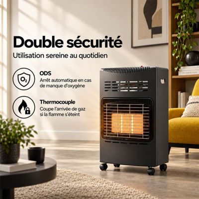 Chauffage d'appoint gaz 4200 W Favex  Prêt à l'emploi avec tuyau et détendeur