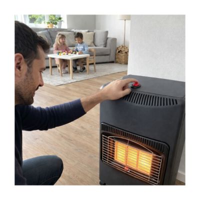Chauffage d'appoint gaz 4200W + Connectique gaz incluse 3 puissances de chauffe - Poele à gaz mobile Intérieur 120m3 NIKLAS
