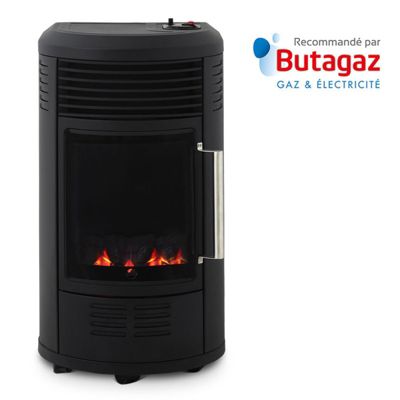 Chauffage d'appoint à gaz Volga  Effet feu de cheminée, Prêt à l'emploi