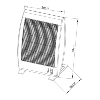 Chauffage d'appoint infrarouge mobile 1000W 2 puissances
