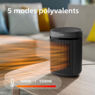 Chauffage d'appoint - PHILIPS - CX2120/01 - 1500 W - 15 m² - Noir