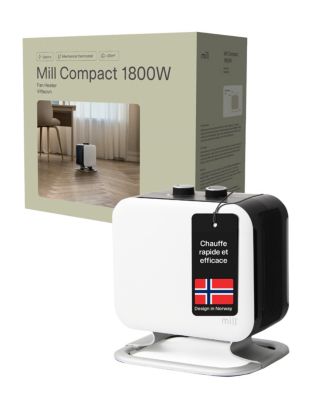 Chauffage d'appoint soufflant 1800W blanc Mill Compact