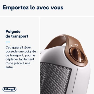 Chauffage d'appoint soufflant en céramique 1800W - blanc - Delonghi