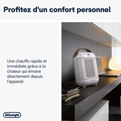 Chauffage d'appoint soufflant en céramique Delonghi blanc 1800W