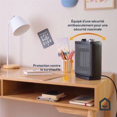 Chauffage d'appoint soufflant GoodHome PTC noir 2000W