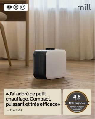 Chauffage d'appoint soufflant Mill compact blanc 1800W