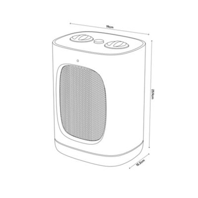 Chauffage d'appoint soufflant oscillant 2000W - blanc - GoodHome Kelso