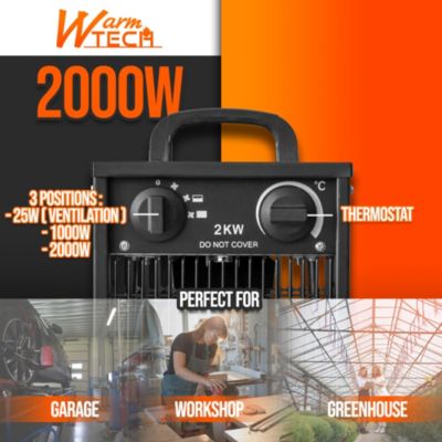 Chauffage d atelier 2000W avec thermostat - Warm Tech
