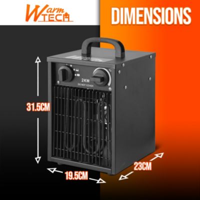 Chauffage d atelier 2000W avec thermostat - Warm Tech