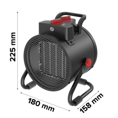 Chauffage d'atelier PTC Carreg 2000W noir