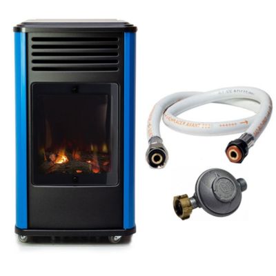 Chauffage à gaz 3,4KW Bleu Effet feu + Tuyau gaz + Détendeur butane Manhattan Sahara