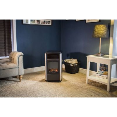 Chauffage à gaz 3,4KW Bleu Effet feu + Tuyau gaz + Détendeur butane Manhattan Sahara