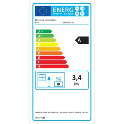 Chauffage à gaz 3,4KW Bleu Effet feu + Tuyau gaz + Détendeur butane Manhattan Sahara