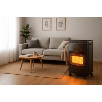 Chauffage à gaz 4200W pliable - 3 puissances de chauffe - Jusqu'à 40m2- Poele à gaz Mobile  - Brûleur céramique Infrarouge