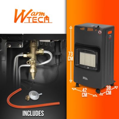 Chauffage gaz infrarouge 4.2 KW pliable avec tuyau et détendeur compatible pour la vente en France - Warm Tech