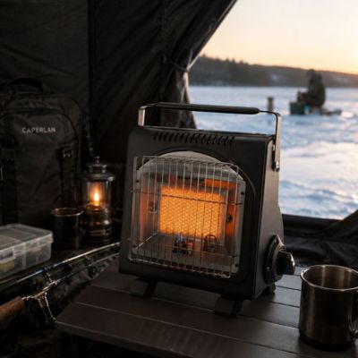 Chauffage à gaz portable 1700W Piezo Sécurité thermocouple Camping Pêche Project