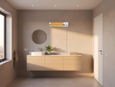 Chauffage halogène 1200W pour salle de bain