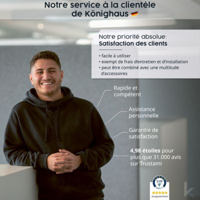 Chauffage Infrarouge électrique Könighaus Série P - 1200W - Pour Pièce Jusqu'à 20m² - Design Blanc Mural Ou Posé