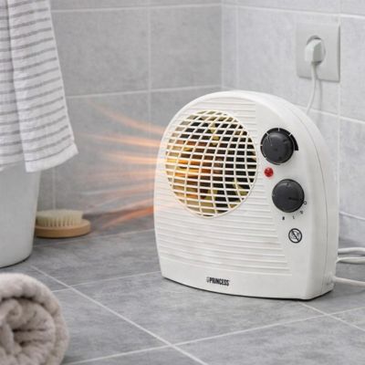 Chauffage salle de bains soufflant électrique 2000 W avec thermostat réglable