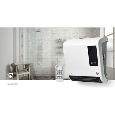 Chauffage soufflant éléctrique 2000W avec Télécommande Programmable Salle de bain Chauffe jusqu'à 20 m² NEDIS