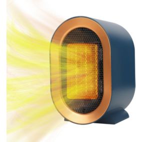 Chauffage soufflant silencieux PTC 1200 W pour bureau à domicile, chauffage rapide et économie d'énergie - Bleu