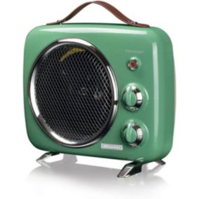Chauffage soufflant Vintage, Froide et chaud, Thermostat réglable, poignée de transport facile Vert 2000 W