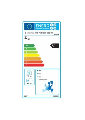 Chauffe-eau électrique thermodynamique connecté anode magnésium Ariston Nuos Plus S2 110L 3 personnes blanc