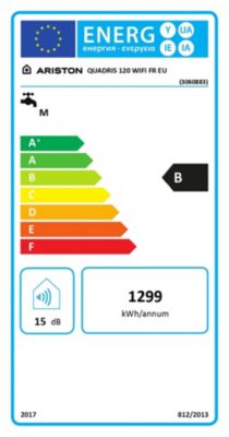 Chauffe-eau électrique thermostatique Ariston quadris Wifi 120L