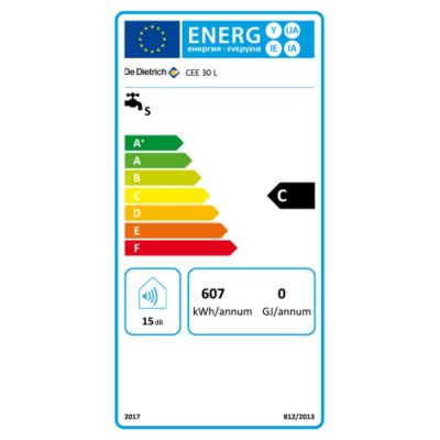 Chauffe eau électrique Cor-Email Bloc De Dietrich 30 L Sur évier