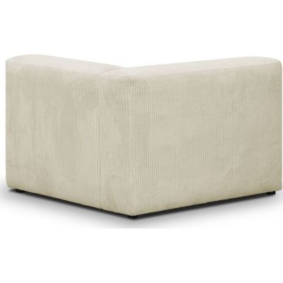 Chauffeuse d'angle à gauche modulable en velours côtelé beige - Modulo