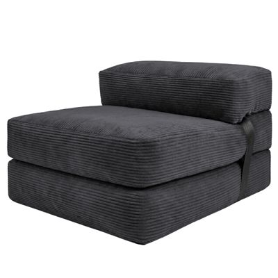 Chauffeuse déhoussable 70x190 cm BANANAIR gris foncé