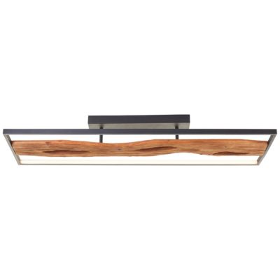 CHAUMONT Plafonnier LED noir/bois LED intégrée 48W métal/bois/plastique ampoule incluse