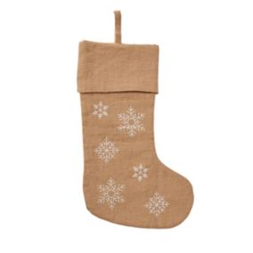 Chaussette de Noël Déco flocons 30 x 50 cm