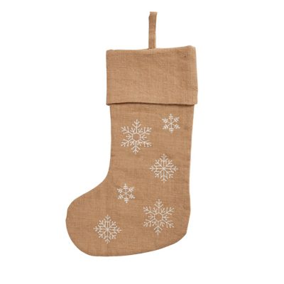 Chaussette de Noël Déco flocons 30 x 50 cm
