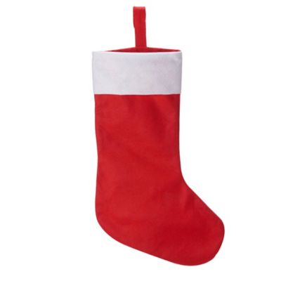 Chaussette de Noël rouge et blanche 29 x 48 cm