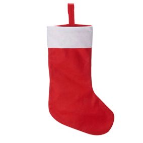 Chaussette de Noël rouge et blanche 29 x 48 cm