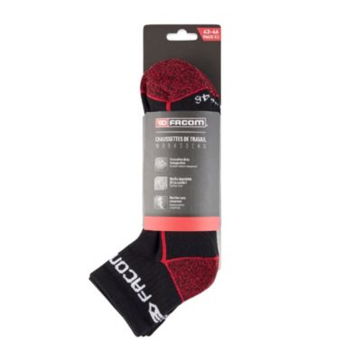Chaussette de travail basse noire Facom Taille 39/40, 2 paires