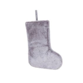 Chaussette en fausse fourrure blanche et grise