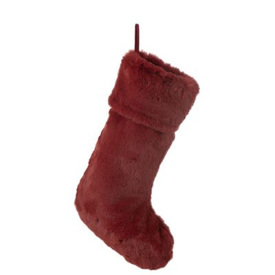 Chaussette à suspendre en polyester rouge 28x5x50 cm