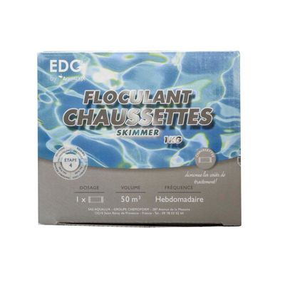 Chaussettes Floculantes Piscine - La boite - 8 Cartouches 125 g  1kg - Sous Sachet Perméable Intissé - Double Effet Floculant