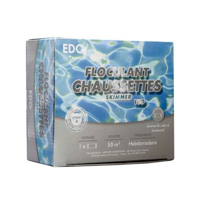 Chaussettes Floculantes Piscine - La boite - 8 Cartouches 125 g  1kg - Sous Sachet Perméable Intissé - Double Effet Floculant