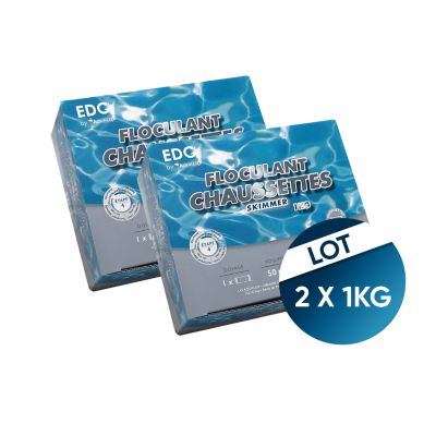 Chaussettes Floculantes Piscine - Les 2 boites - 16 Cartouches 125 g  2 kg - Sous Sachet Perméable Intissé - Double Effet