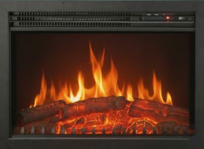 CHEMIN'ARTE - Insert électrique encastrable Oxford 61 cm Effet Flammes LED, Chauffage programmable, Télécommande