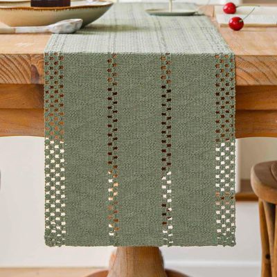Chemin de Table Bohème Vert Sauge 30 x 140 cm